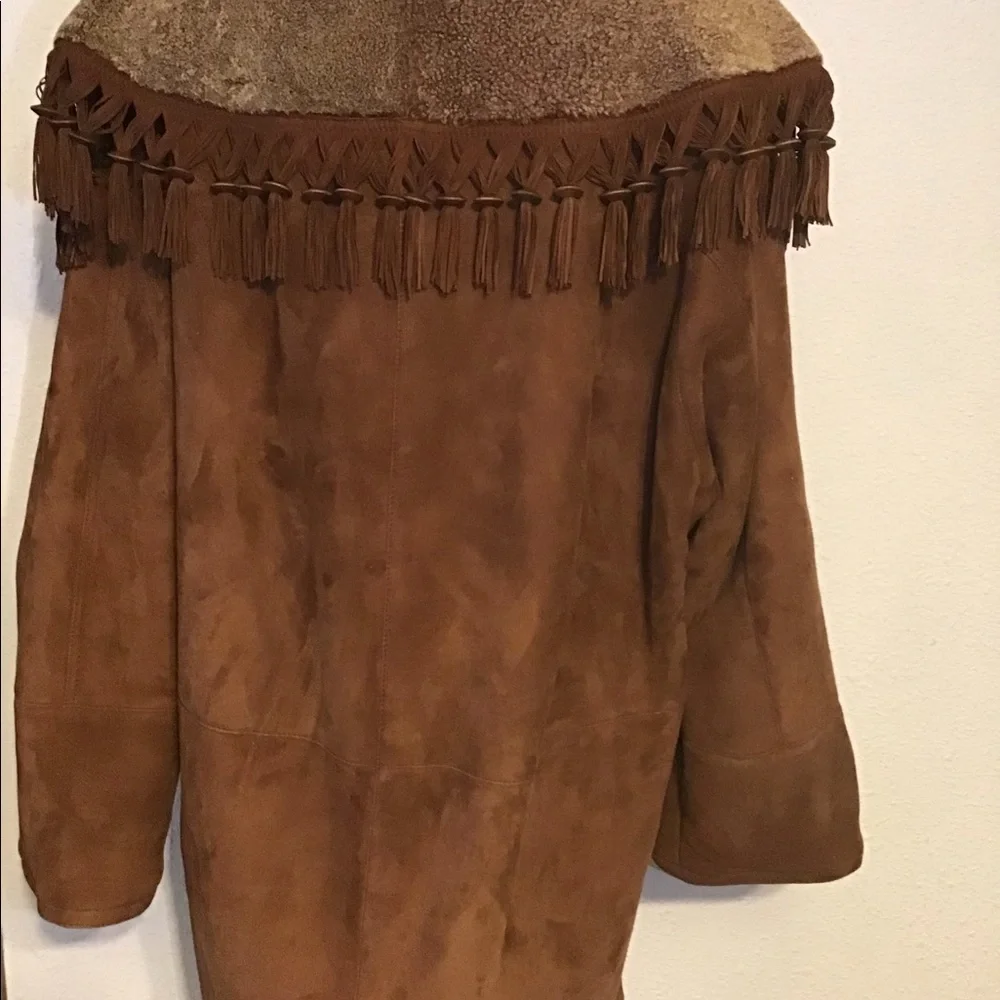 Christian for Nanak brown leather/shearling jacket